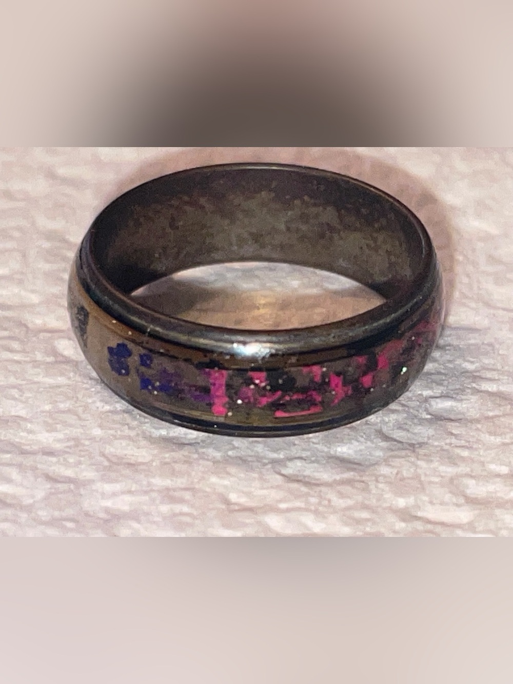 Black with Multicolors Size 5 1/4 Band Colorful Ring - Unbranded
